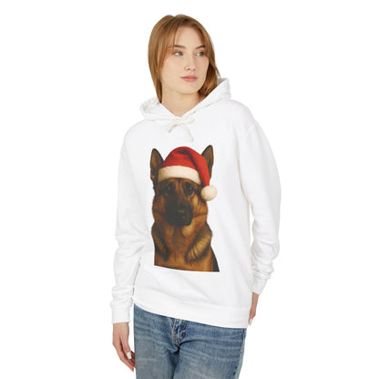 Santa Paws German Shepherd Unisex Lightweight Hoodie