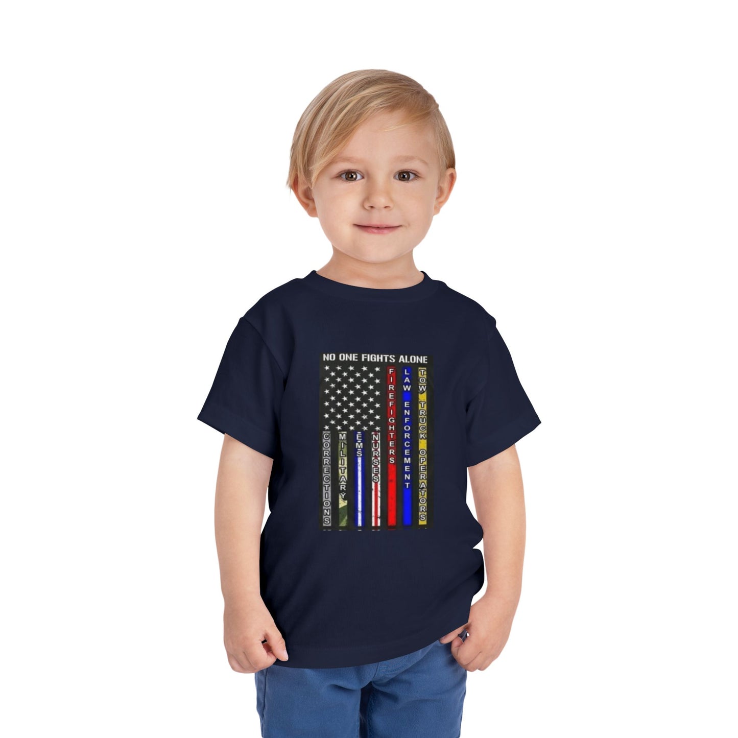 No One Fights Alone Toddler Unisex Short Sleeve Crewneck Tee