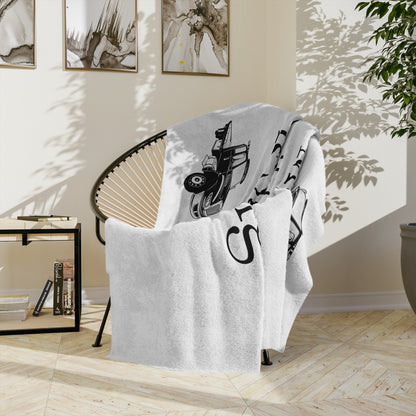 Pull Out Flatbed Tow Truck Velveteen Microfiber Blanket