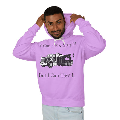 I Can't Fix Stupid Heavy Tow Truck Unisex Lightweight Hoodie