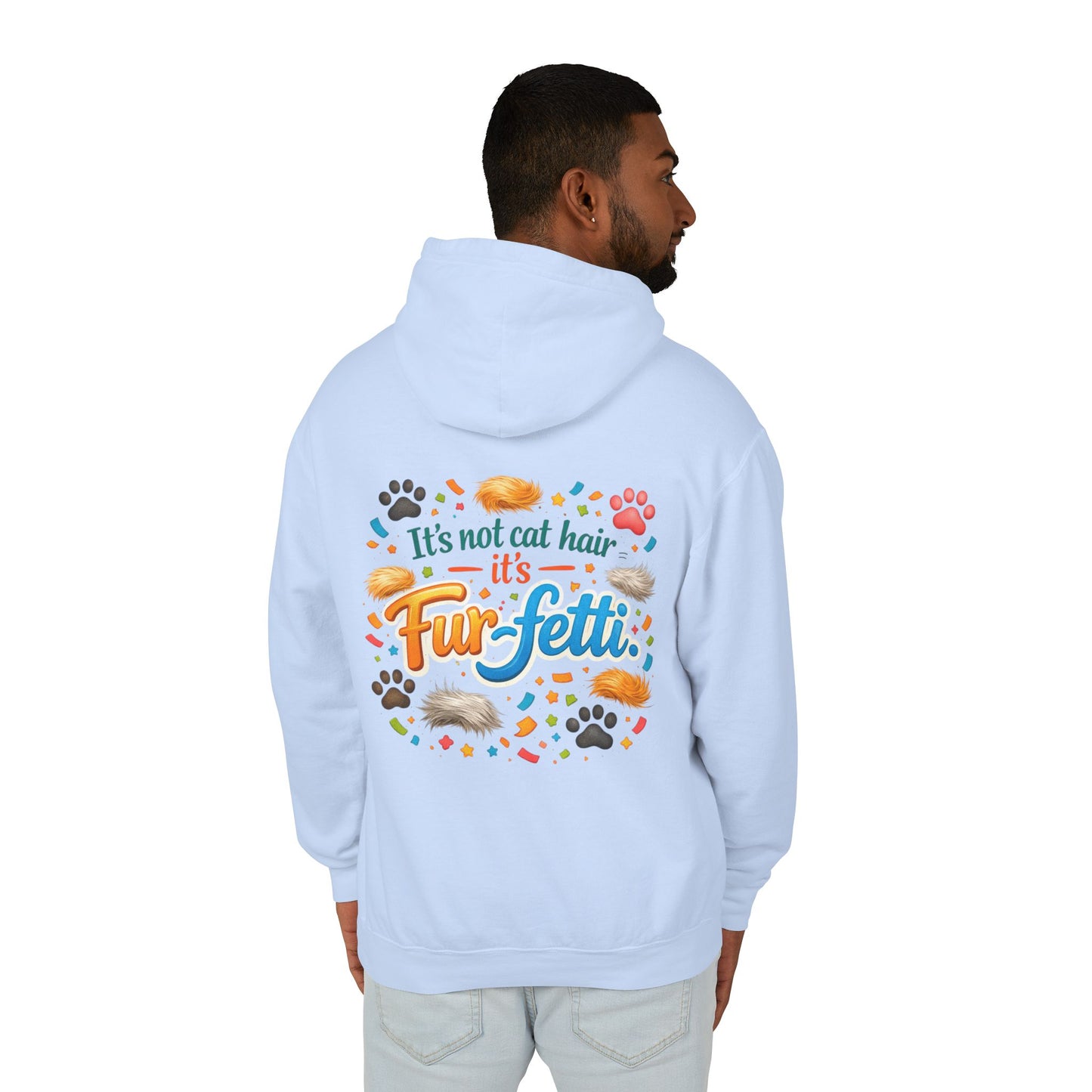 Fur-Fetti Cat Unisex Lightweight Hoodie