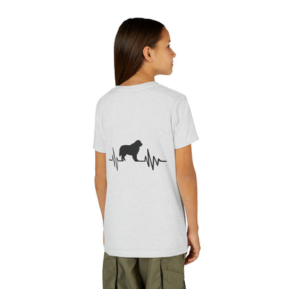 My Heart Beats For Newfies Youth Unisex Short Sleeve Crewneck Tee