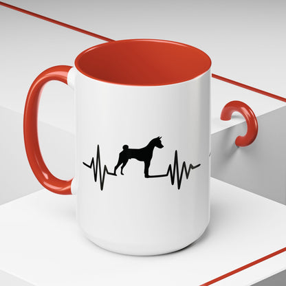 My Heart Beats For Basenjis 2-Tone Coffee Mug