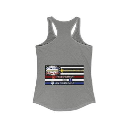 Slow Down Move Over Flag Women's Racerback Tank