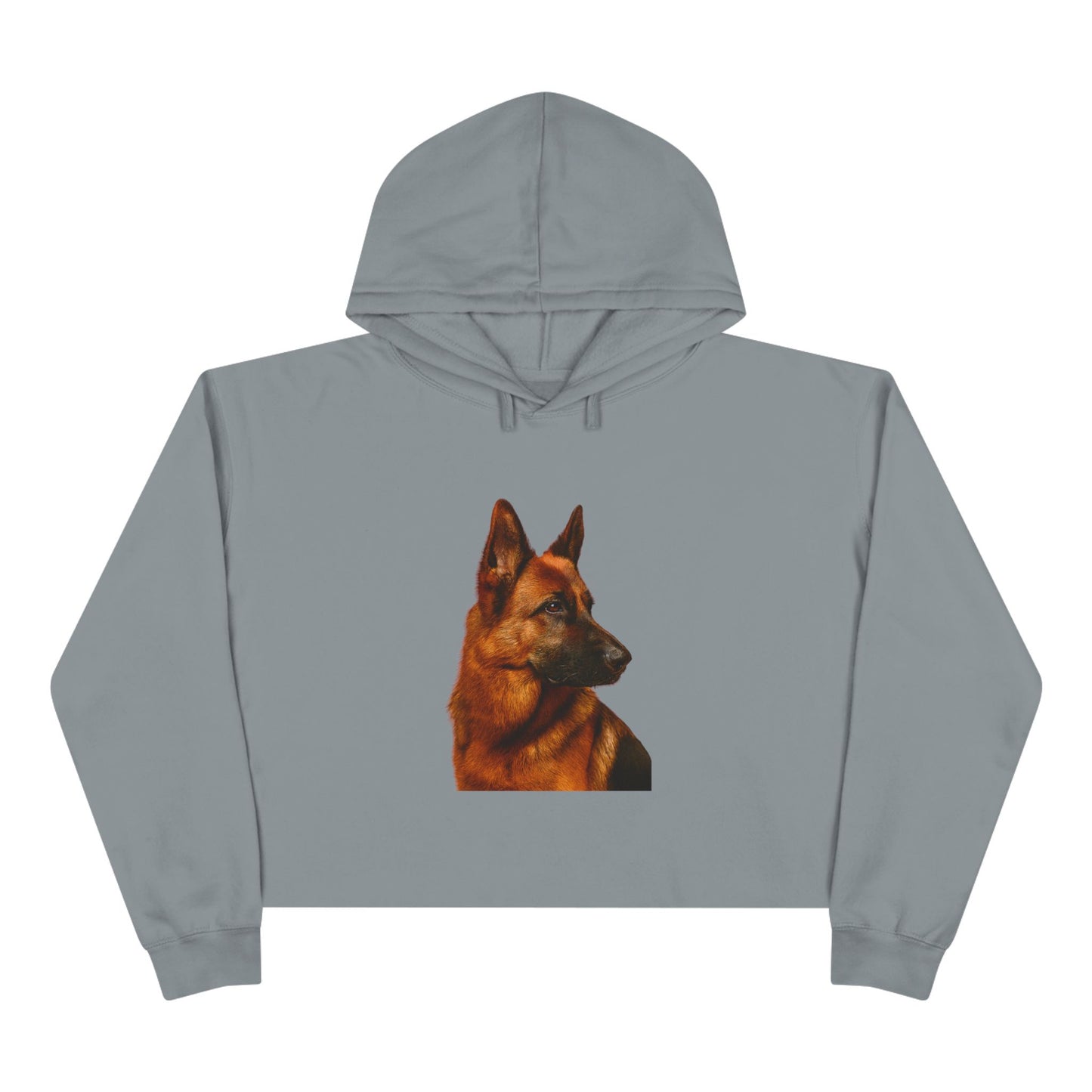 German Shepherd Head Women's Crop Hoodie