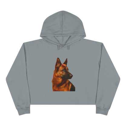 German Shepherd Head Women's Crop Hoodie