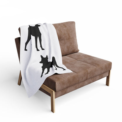 Basenji Silhouette Arctic Fleece Blanket