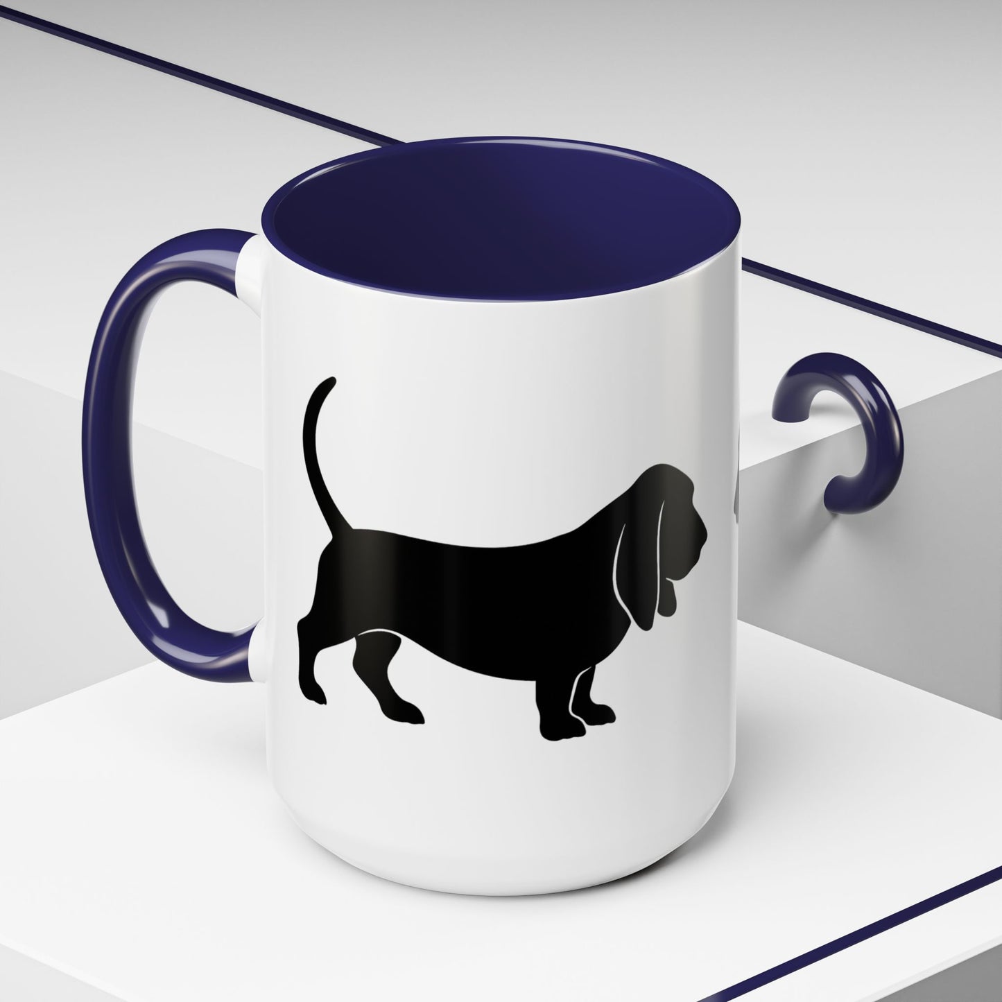 Basset Silhouette 2-Tone Coffee Mug