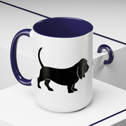 Basset Silhouette 2-Tone Coffee Mug