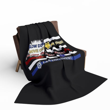 Slow Down Move Over Flag Arctic Fleece Blanket