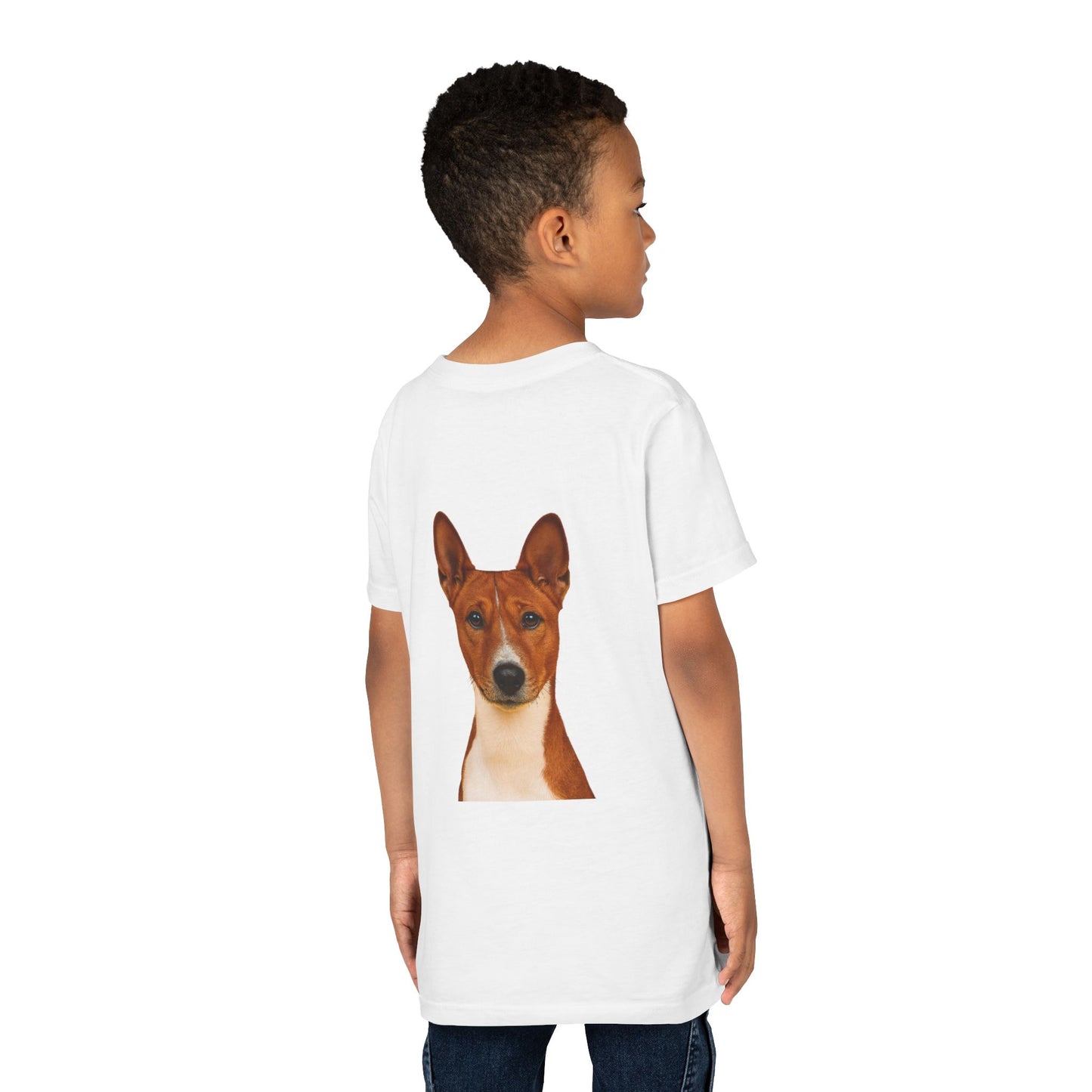 Basenji Head Youth Unisex Short Sleeve Crewneck Tee