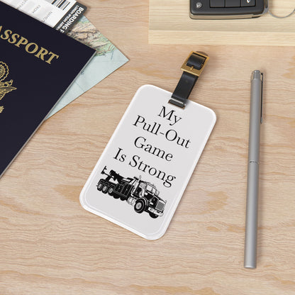 Pull Out Heavy Tow Truck Leather Strap Luggage Tag