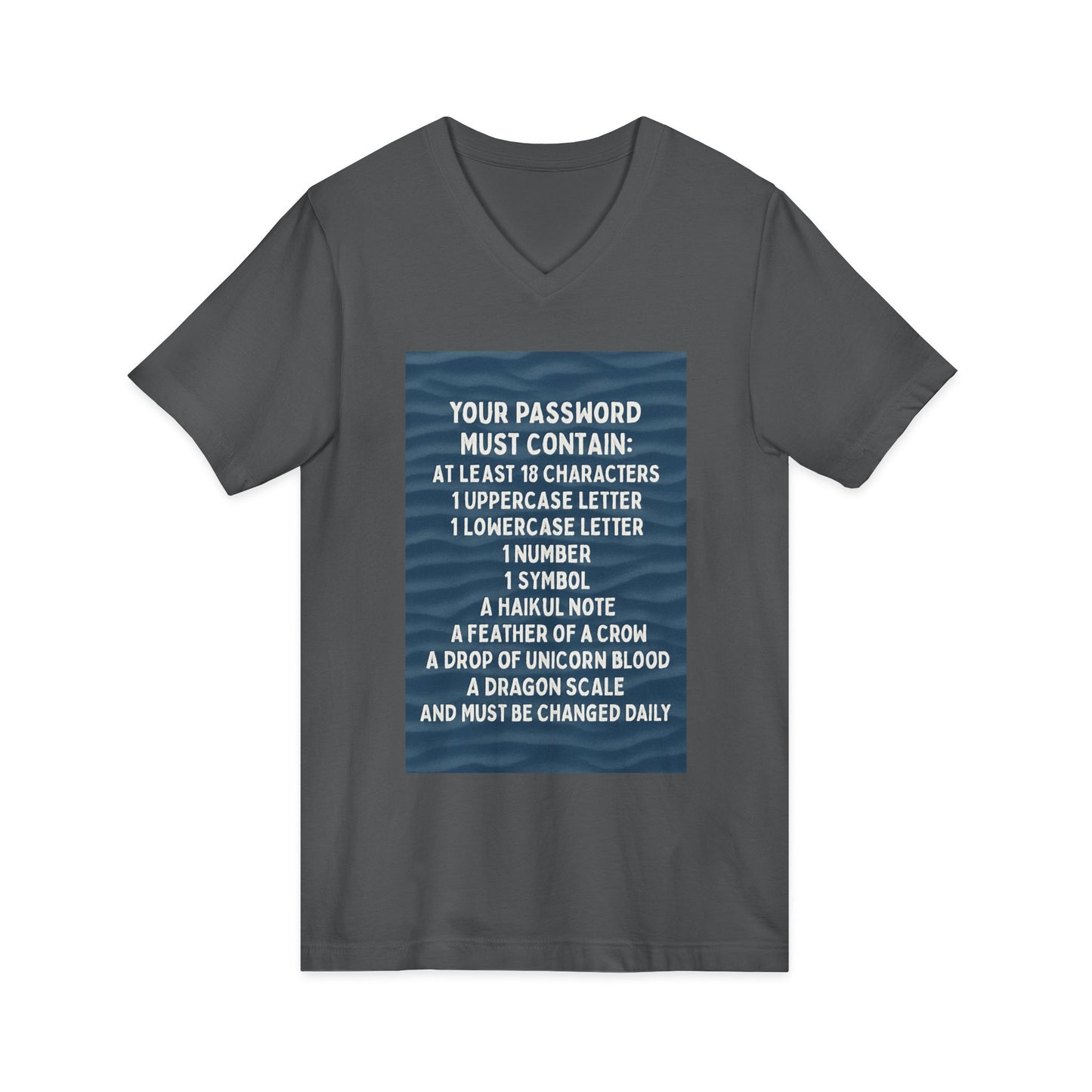 Password Unisex Short Sleeve V-Neck Tee
