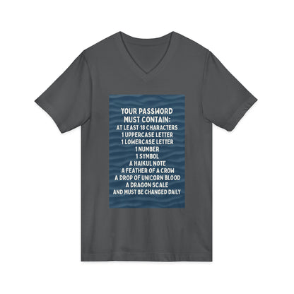 Password Unisex Short Sleeve V-Neck Tee