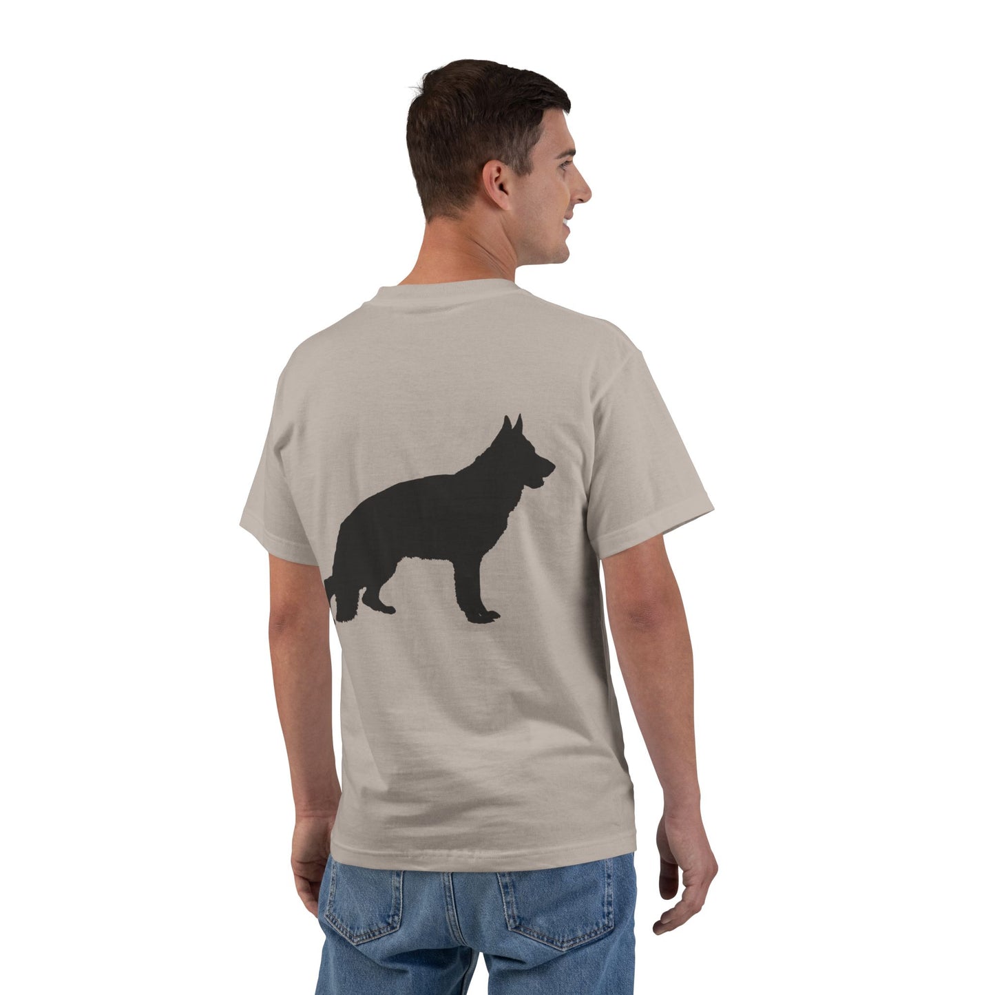 German Shepherd Silhouette Men's Short-Sleeve Crewneck Tee