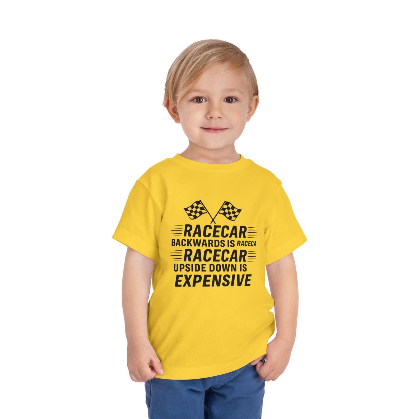Racecar Backwards Toddler Unisex Short Sleeve Crewneck Tee