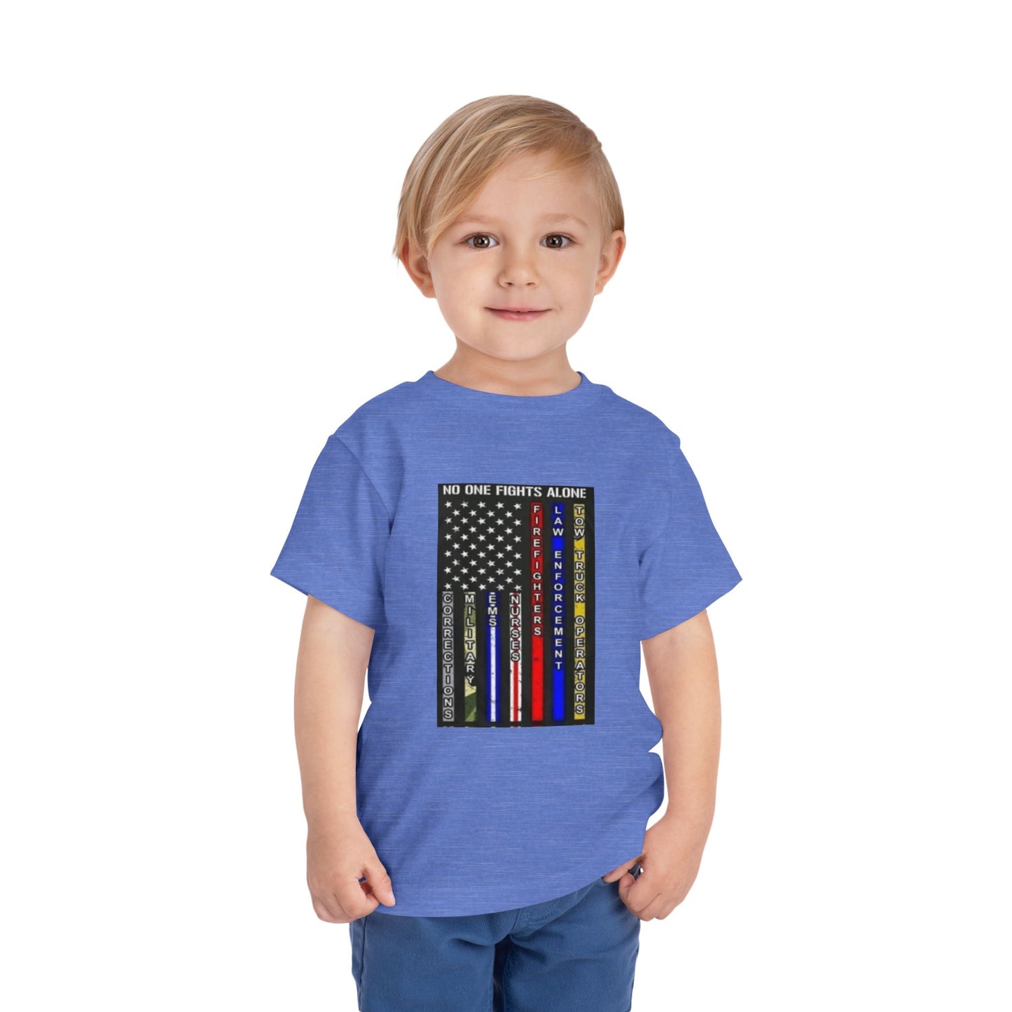 No One Fights Alone Toddler Unisex Short Sleeve Crewneck Tee
