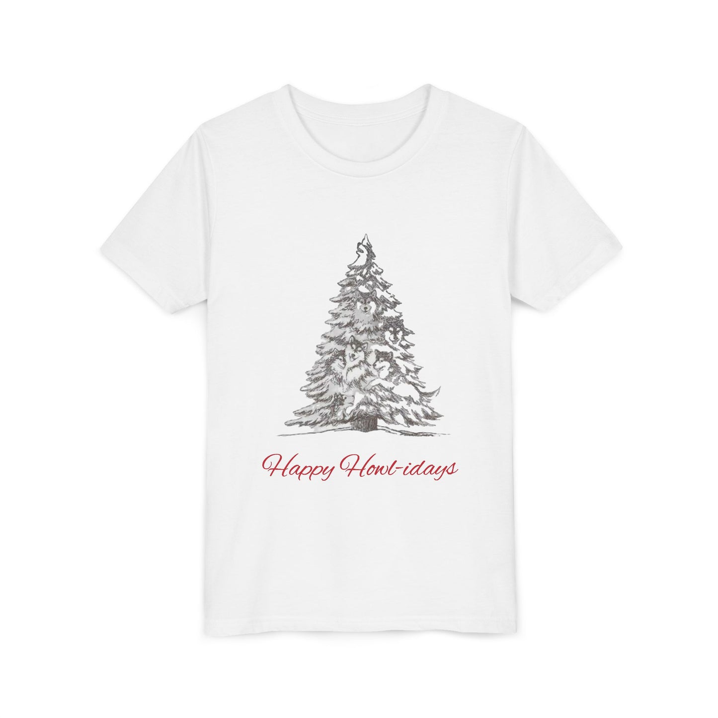 Happy Howl-idays Youth Unisex Short Sleeve Crewneck Tee