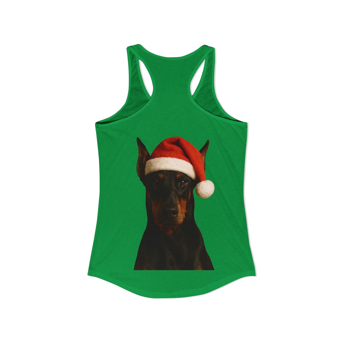 Santa Paws Doberman Women's Racerback Tank