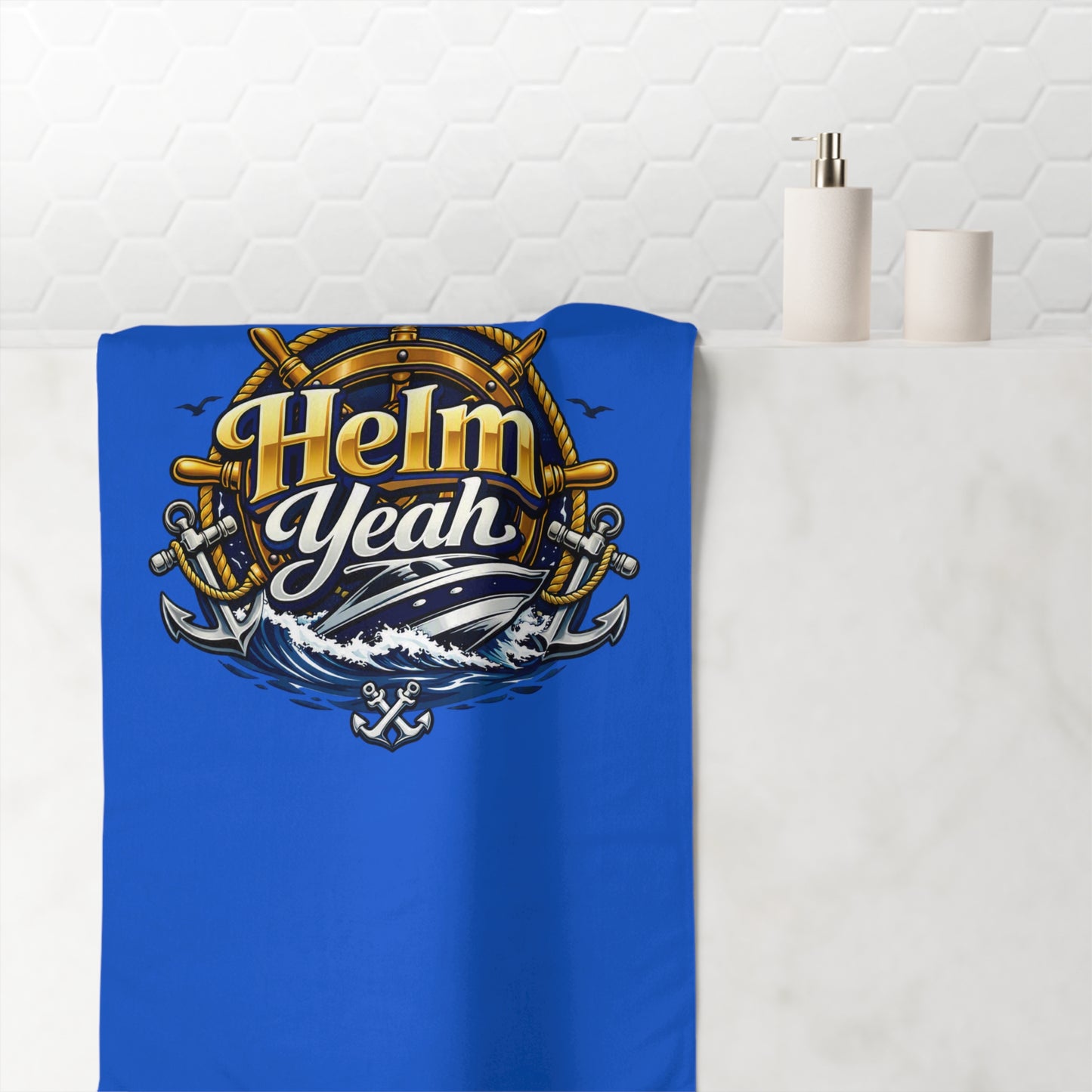 Helm Yeah Mink-Cotton  Beach Towel