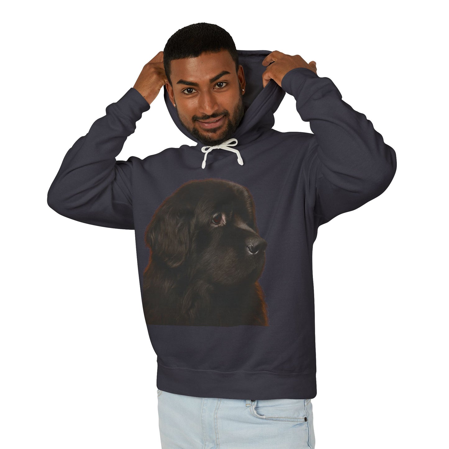 Newfie Head Unisex Lightweight Hoodie