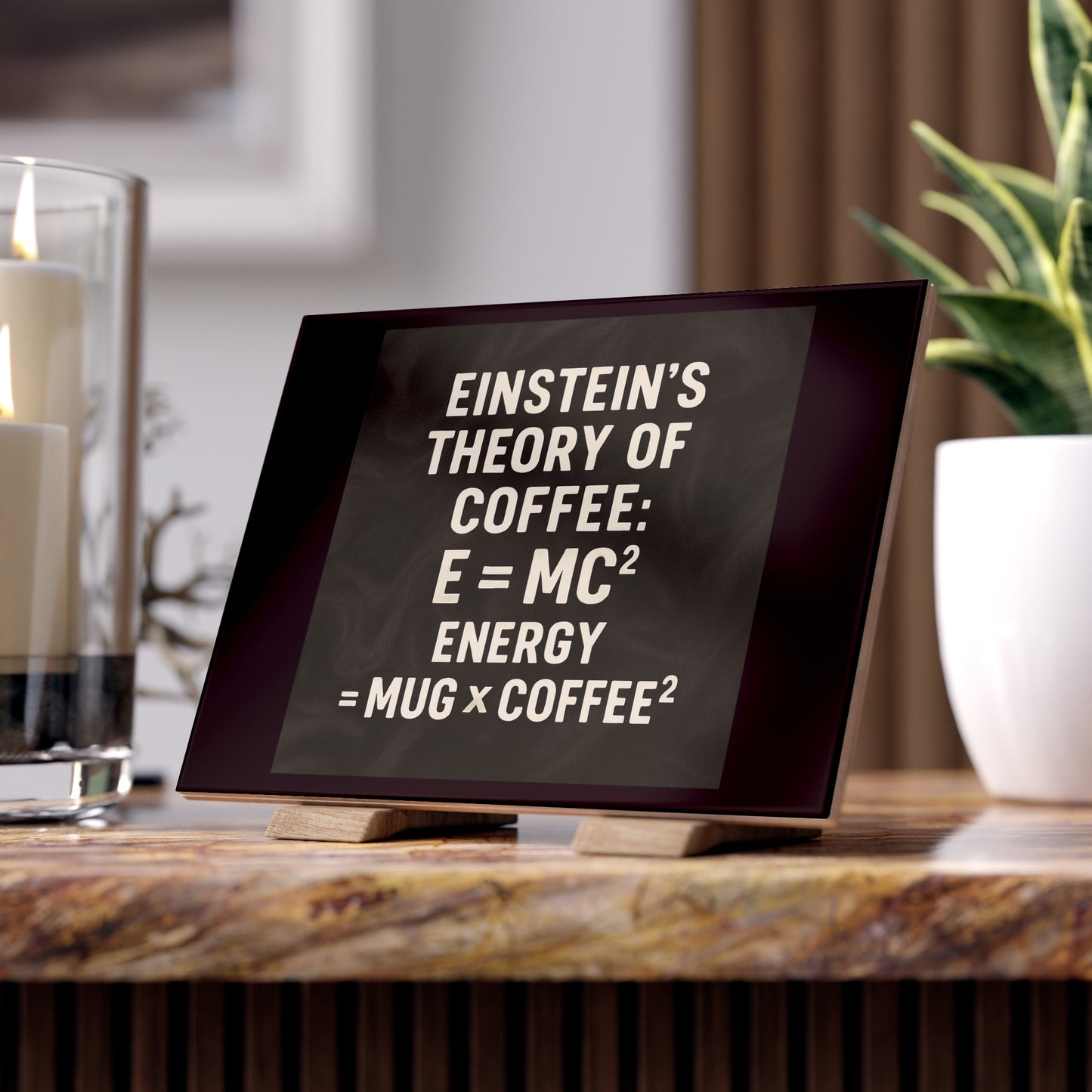 Einstein's Theory Of Coffee Ceramic Photo Tile