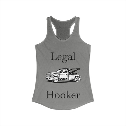 Legal H**ker Wheel Lift Tow Truck Women's Racerback Tank