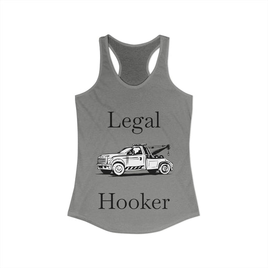 Legal H**ker Wheel Lift Tow Truck Women's Racerback Tank