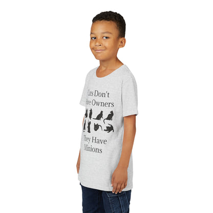 Cat Minions Youth Unisex Short Sleeve Crewneck Tee