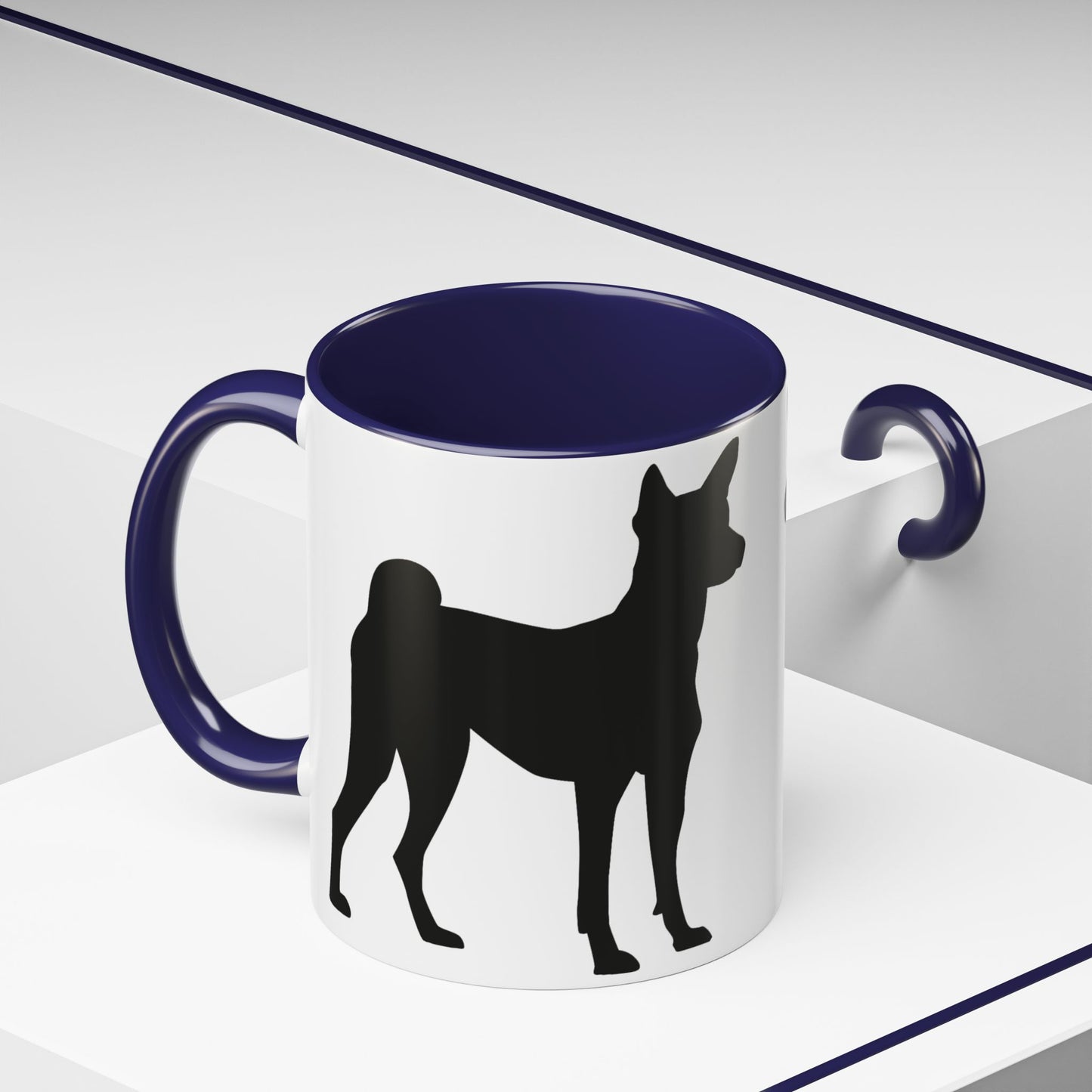 Basenji Silhouette 2-Tone Coffee Mug