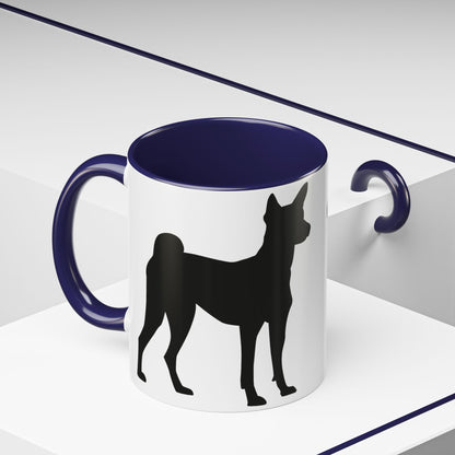 Basenji Silhouette 2-Tone Coffee Mug