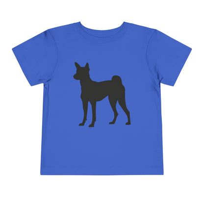 Basenji Silhouette Toddler Unisex Short Sleeve Crewneck Tee