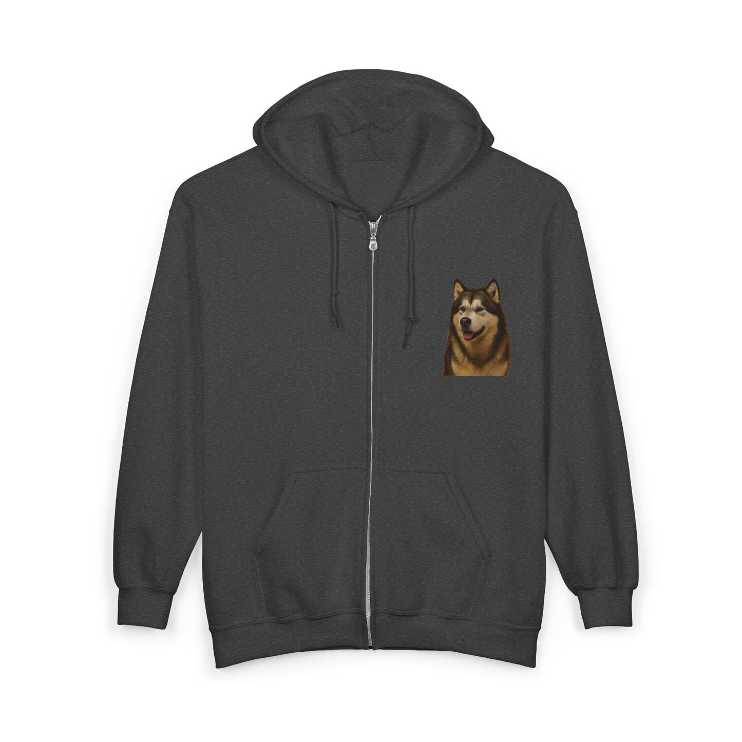 Malamute Head Unisex Full Zip Hoodie
