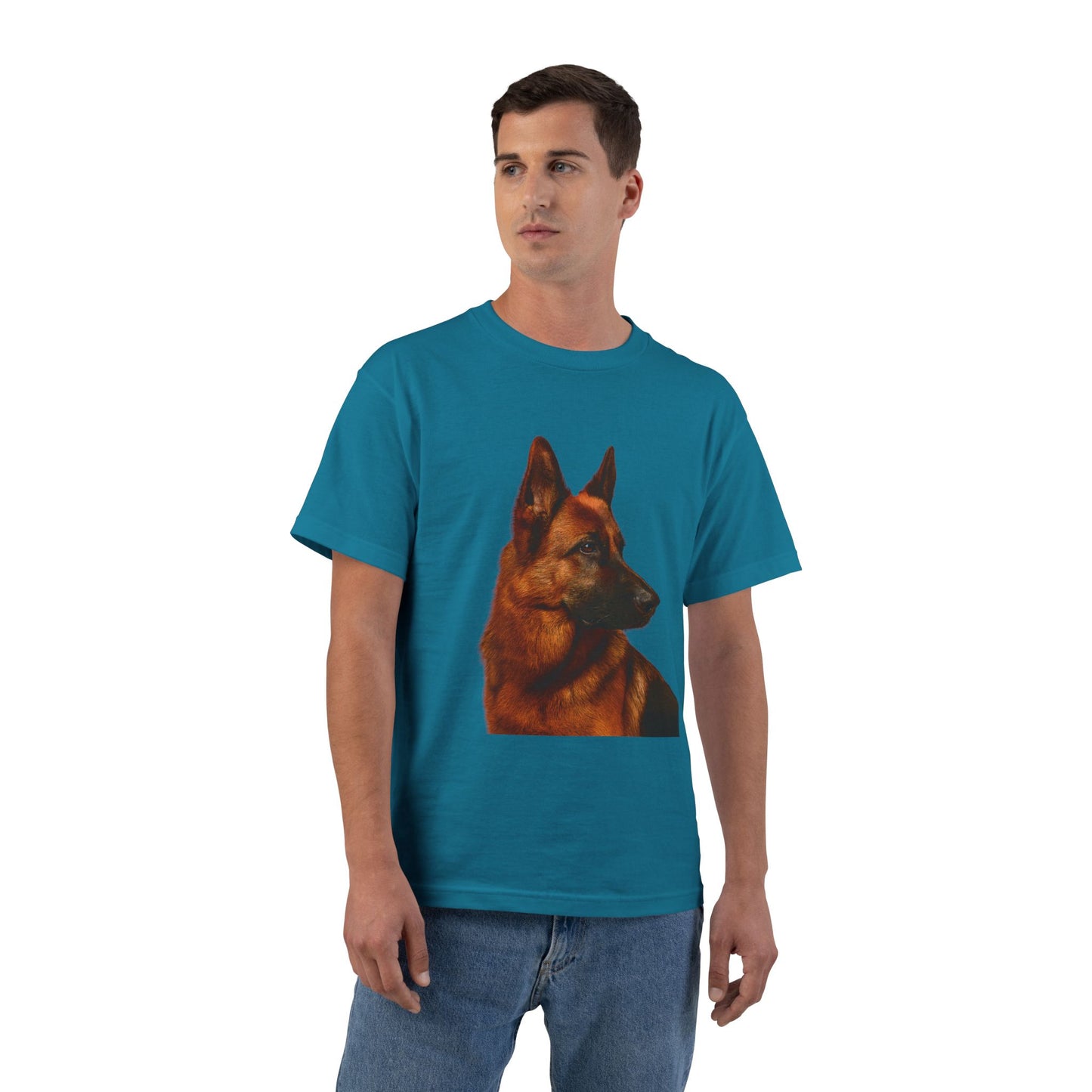 German Shepherd Head Men's Short-Sleeve Crewneck Tee