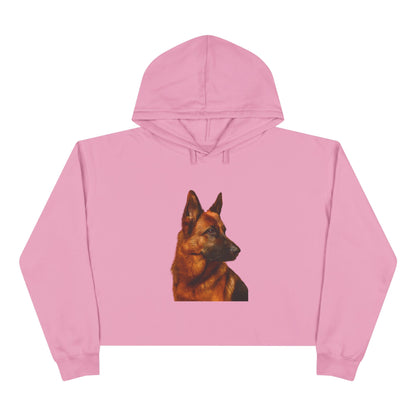 German Shepherd Head Women's Crop Hoodie