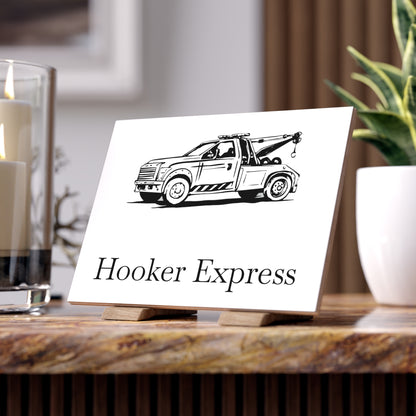 H**ker Express Wheel Lift Tow Truck Ceramic Photo Tile