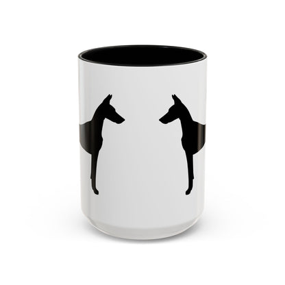 Doberman Silhouette 2-Tone Coffee Mug