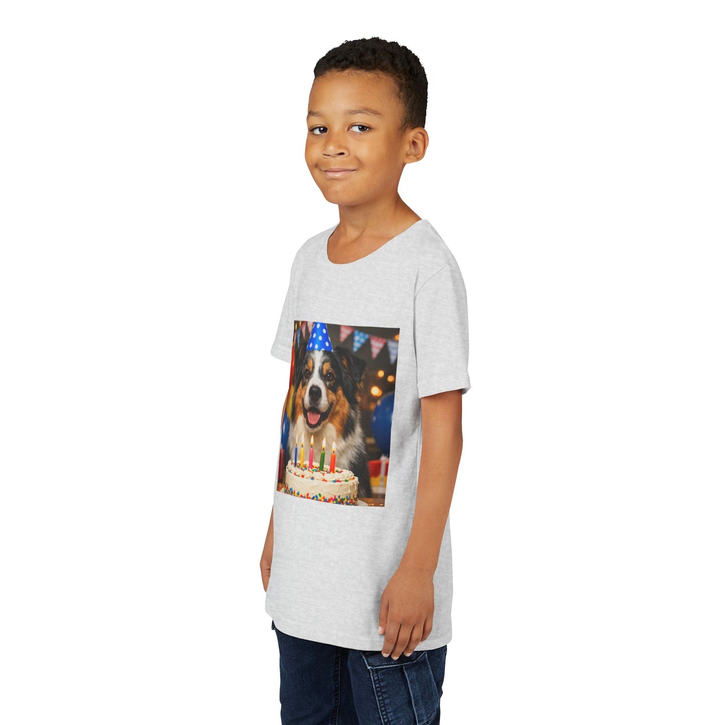 Birthday Buddy Aussie Youth Unisex Short Sleeve Crewneck Tee