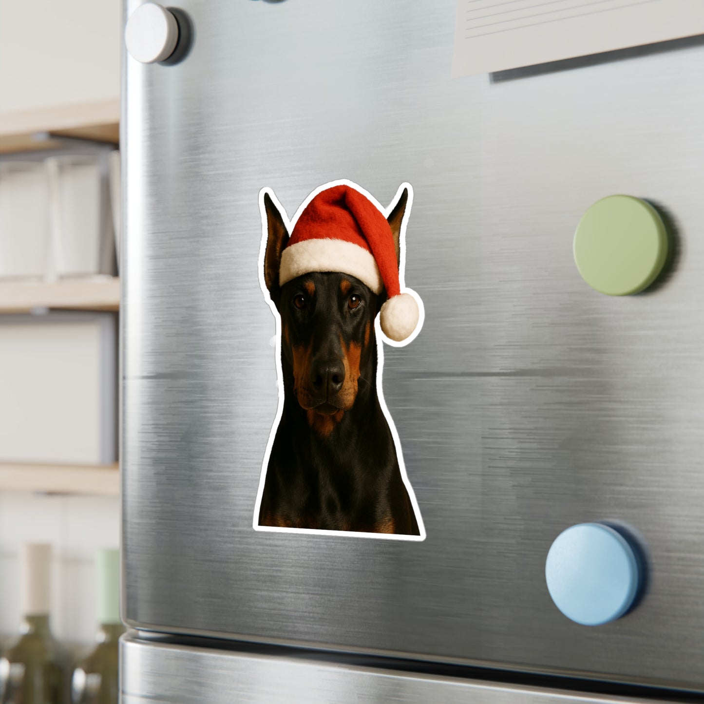 Santa Paws Doberman Vinyl Decal