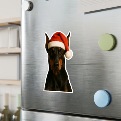 Santa Paws Doberman Vinyl Decal