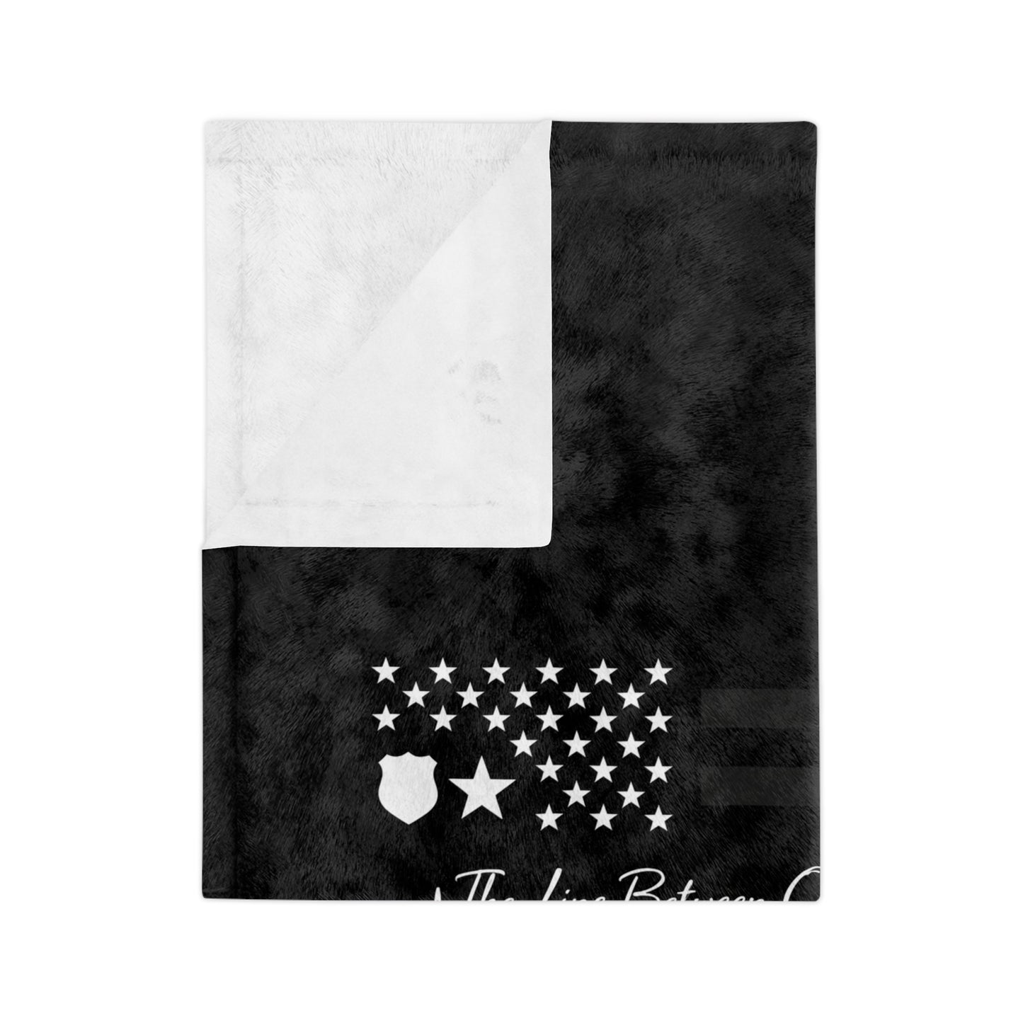 Thin Blue Line Velveteen Microfiber Blanket
