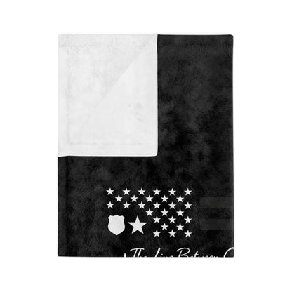 Thin Blue Line Velveteen Microfiber Blanket