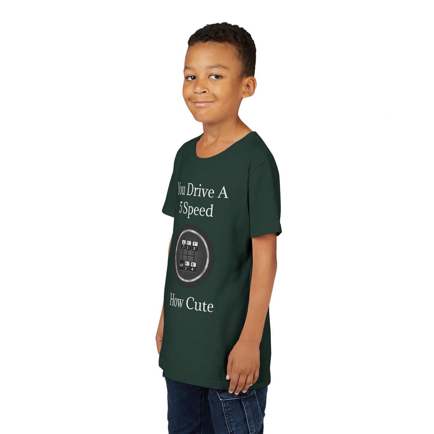 5 Speed How Cute Youth Unisex Short Sleeve Crewneck Tee