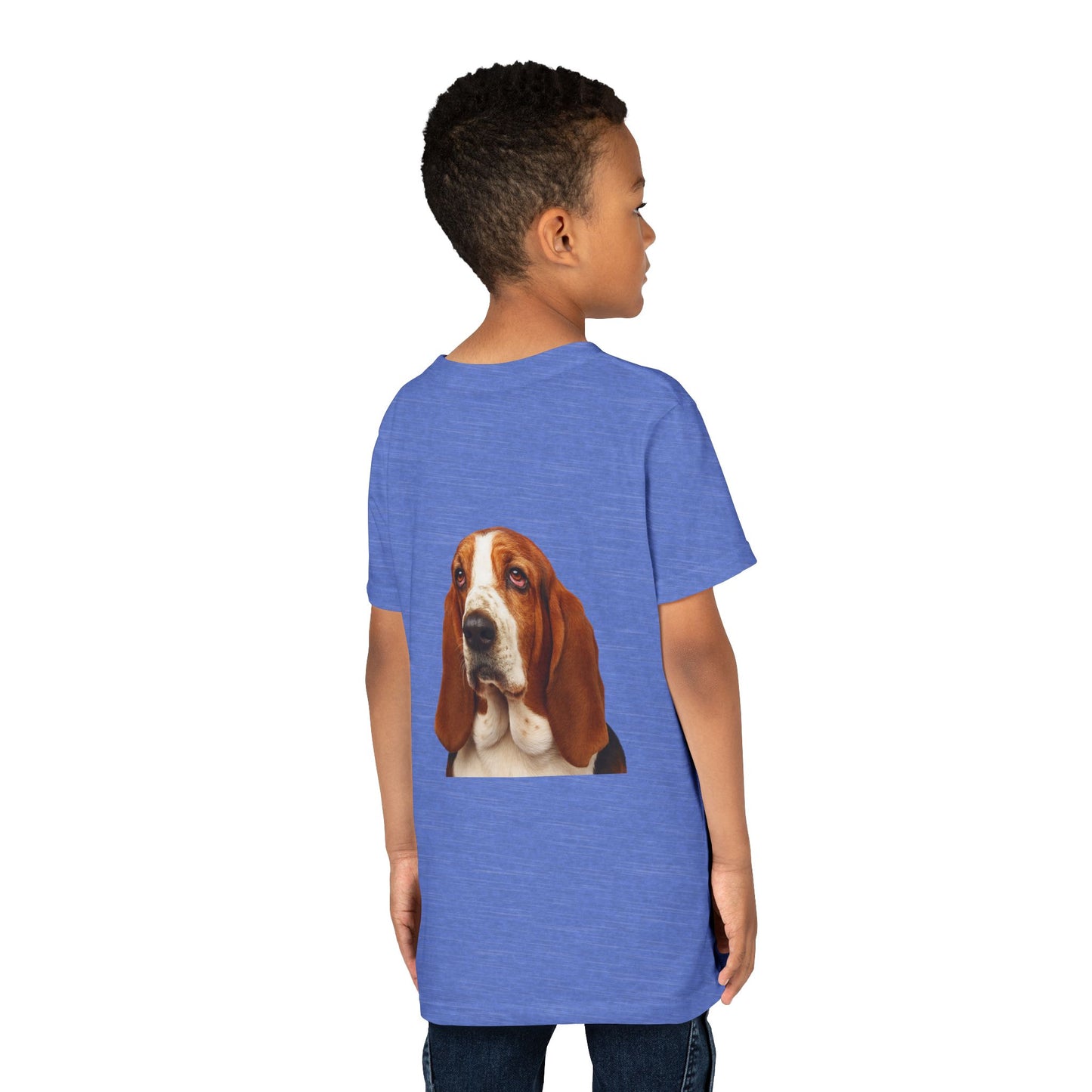 Basset Head Youth Unisex Short Sleeve Crewneck Tee