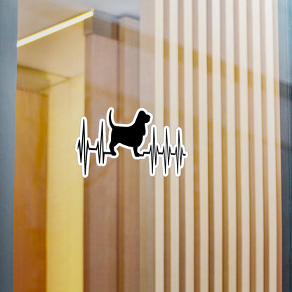 My Heart Beats For Bassets Vinyl Decal