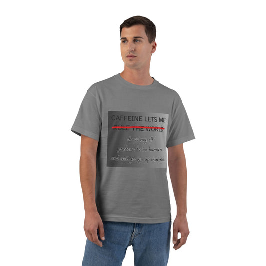 Caffeine Lets Me Men's Short-Sleeve Crewneck Tee