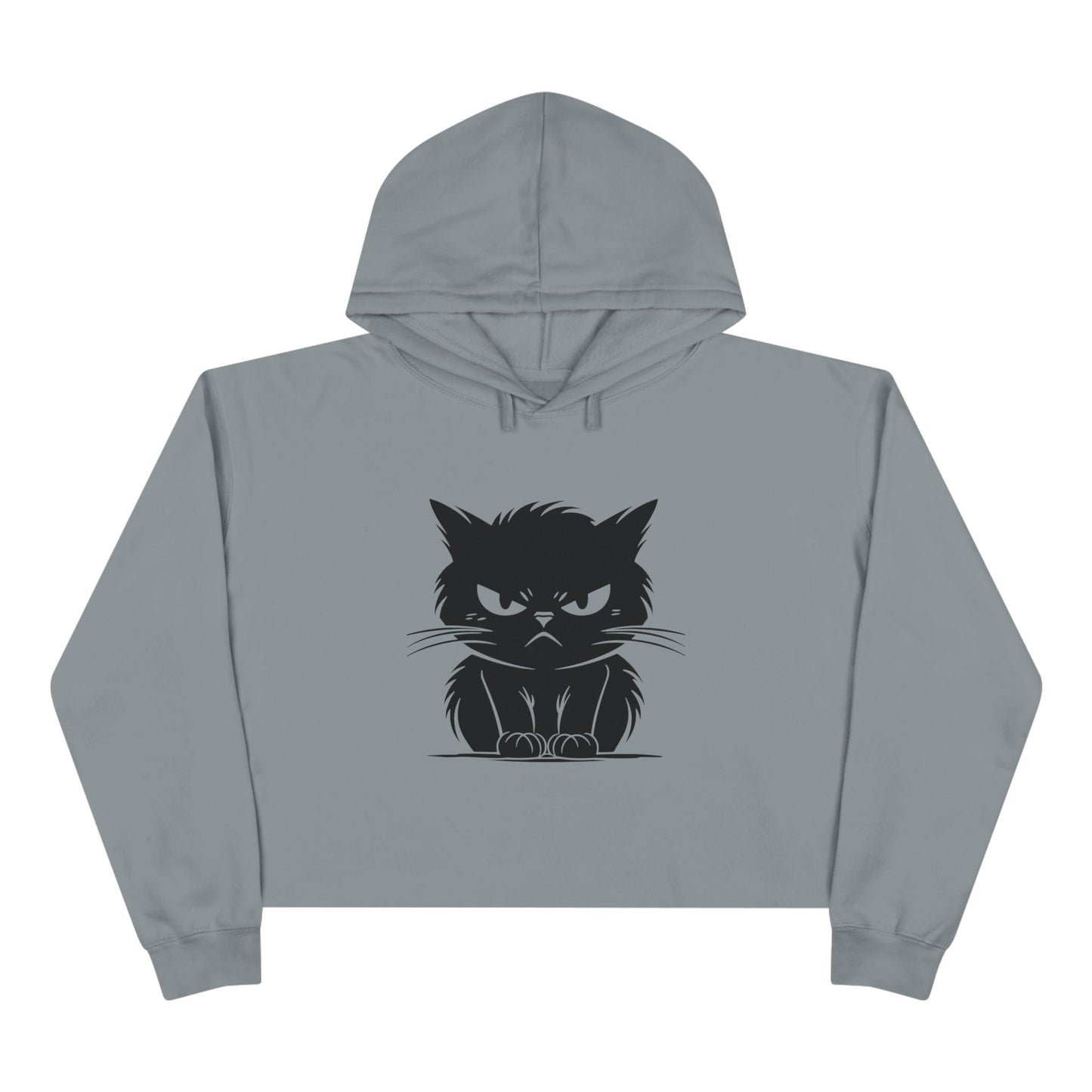 Angry Cat Women's Crop Hoodie