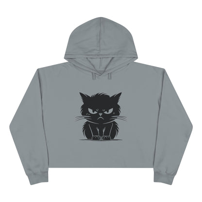 Angry Cat Women's Crop Hoodie
