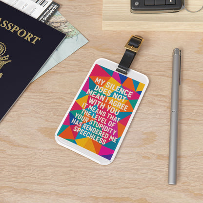 Speechless Leather Strap Luggage Tag