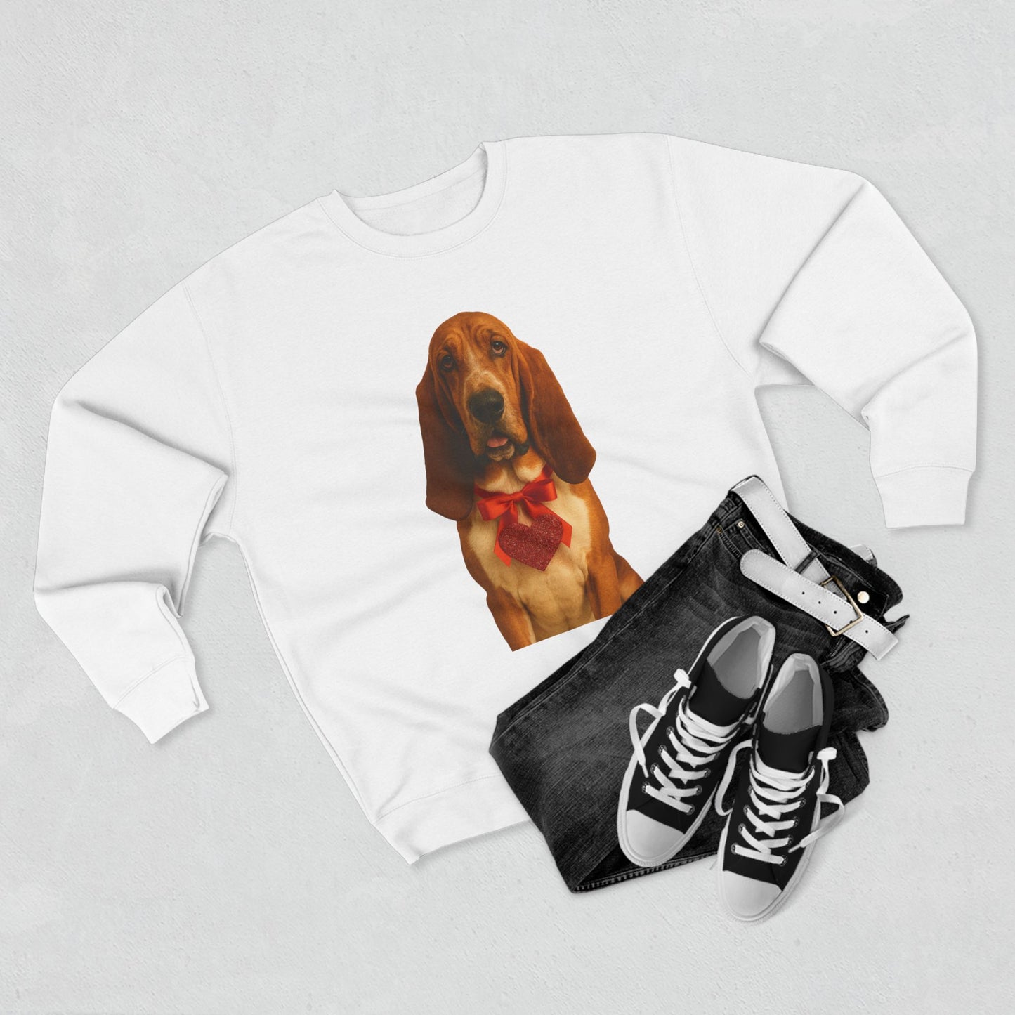 Cupid's Companion Basset Unisex Crewneck Sweatshirt
